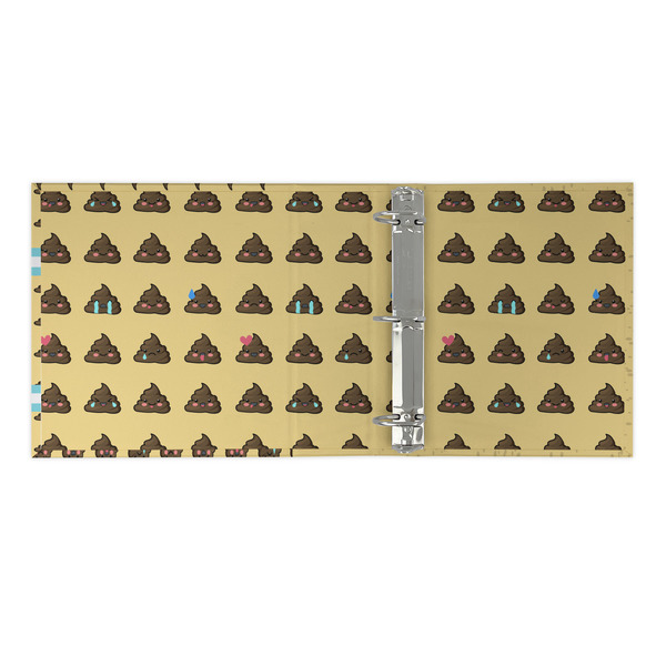 Poop Emoji 3 Ring Binders - Full Wrap - 2" - OPEN INSIDE