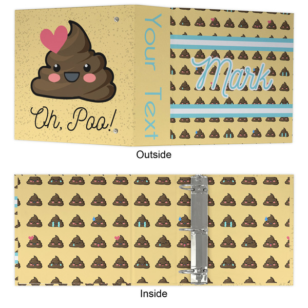 Poop Emoji 3 Ring Binders - Full Wrap - 3" - APPROVAL