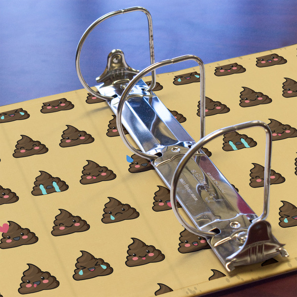 Poop Emoji 3 Ring Binders - Full Wrap - 3" - DETAIL