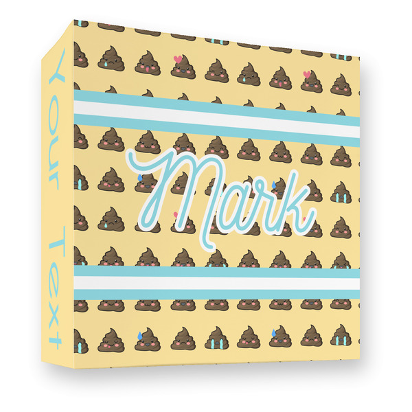 Custom Poop Emoji 3 Ring Binder - Full Wrap - 3" (Personalized)