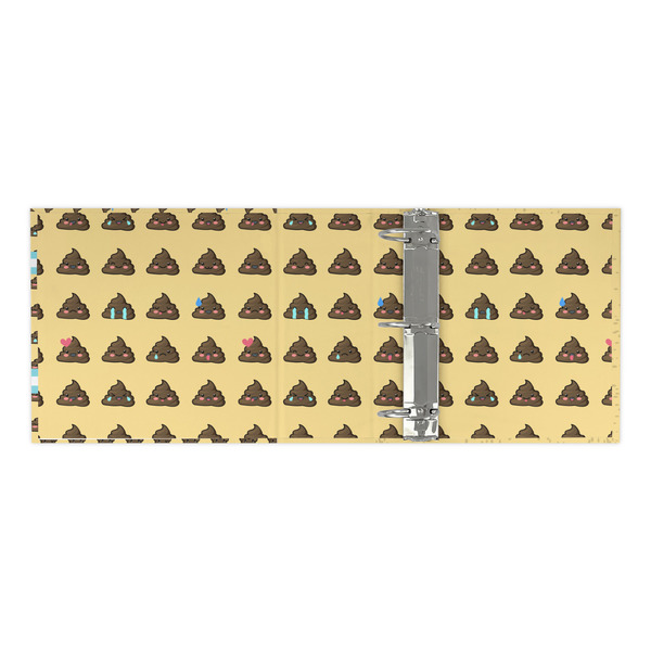 Poop Emoji 3 Ring Binders - Full Wrap - 3" - OPEN INSIDE