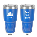 Poop Emoji 30 oz Stainless Steel Tumbler - Royal Blue - Double-Sided (Personalized)