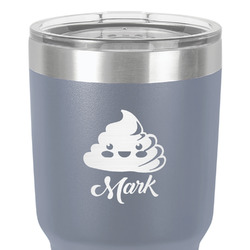Poop Emoji 30 oz Stainless Steel Tumbler - Grey - Single-Sided (Personalized)