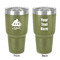 Poop Emoji 30 oz Stainless Steel Tumbler - Olive - Double-Sided (Personalized)