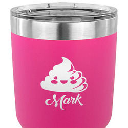 Poop Emoji 30 oz Stainless Steel Tumbler - Pink - Single Sided (Personalized)