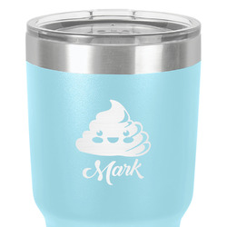 Poop Emoji 30 oz Stainless Steel Tumbler - Teal - Double-Sided (Personalized)