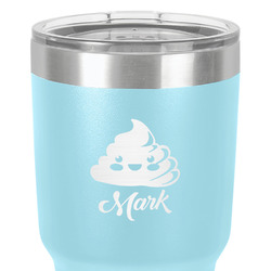 Poop Emoji 30 oz Stainless Steel Tumbler - Teal - Single-Sided (Personalized)