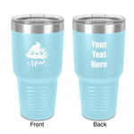 Poop Emoji 30 oz Stainless Steel Tumbler - Teal - Double-Sided (Personalized)