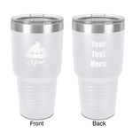Poop Emoji 30 oz Stainless Steel Tumbler - White - Double-Sided (Personalized)