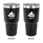 Poop Emoji 30 oz Stainless Steel Tumbler - Black - Double Sided (Personalized)