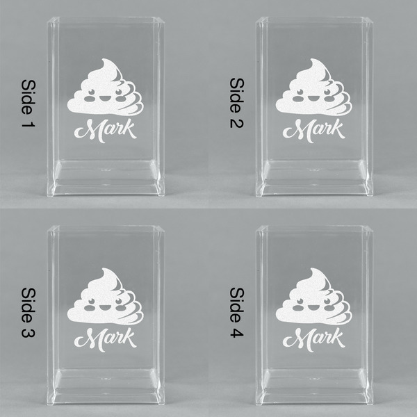 Poop Emoji Acrylic Pen Holder - All Sides