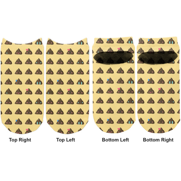 Poop Emoji Adult Ankle Socks - Double Pair - Front and Back - Apvl