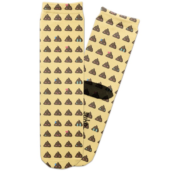 Custom Poop Emoji Adult Crew Socks