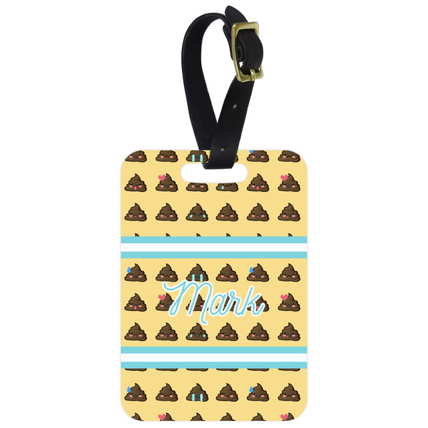 Custom Poop Emoji Metal Luggage Tag w/ Name or Text