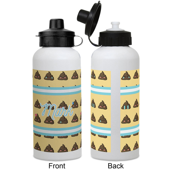 Poop Emoji Aluminum Water Bottle - White APPROVAL