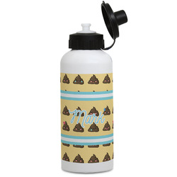 Poop Emoji Water Bottles - Aluminum - 20 oz - White (Personalized)