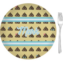Poop Emoji Glass Appetizer / Dessert Plate 8" (Personalized)