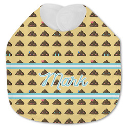 Poop Emoji Jersey Knit Baby Bib w/ Name or Text