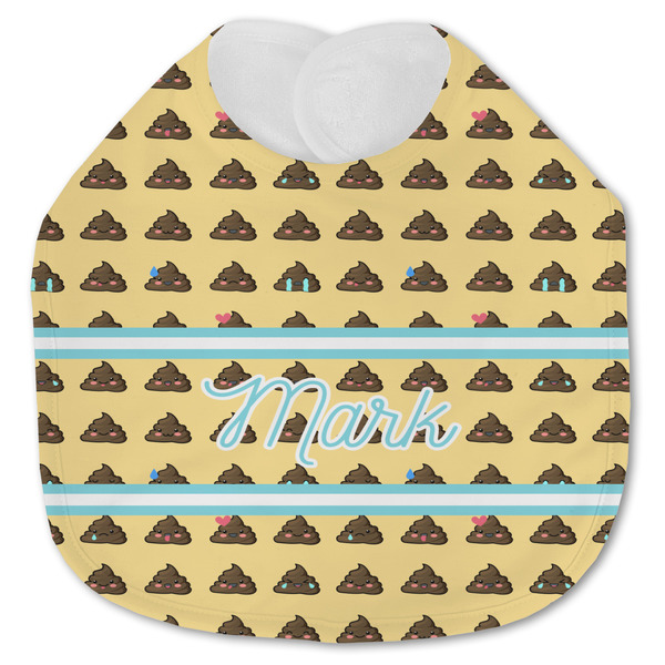 Custom Poop Emoji Jersey Knit Baby Bib w/ Name or Text