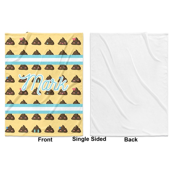 Poop Emoji Baby Blanket (Single Sided - Printed Front, White Back)