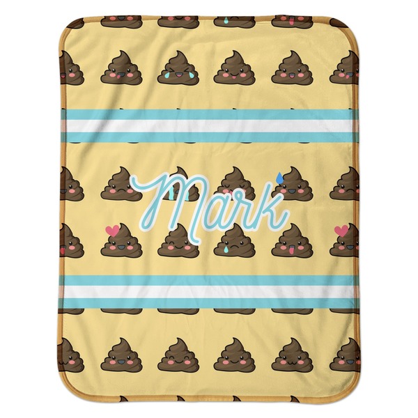 Poop Emoji Baby Sherpa Blanket - Flat