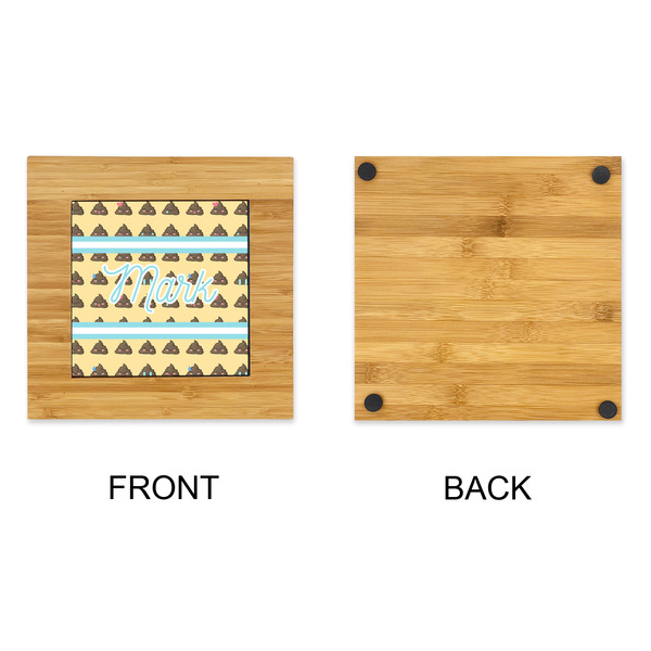 Poop Emoji Bamboo Trivet with 6" Tile - APPROVAL