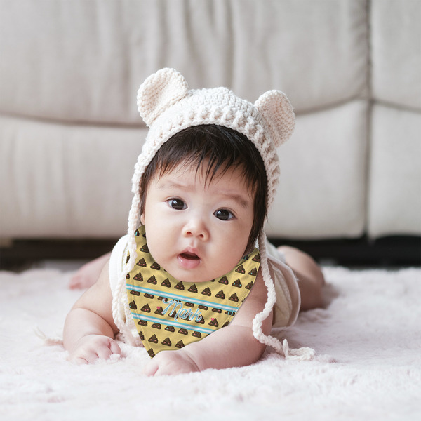 Poop Emoji Bandana Bib - (Lifestyle 2 girl)
