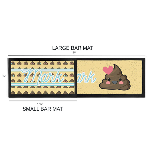 Poop Emoji Bar Mats - Sizing Chart