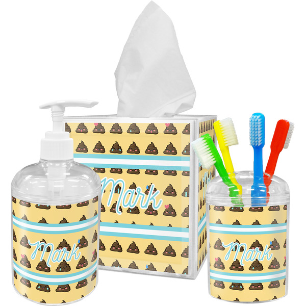 Poop Emoji Bathroom Accessories Set (Personalized)