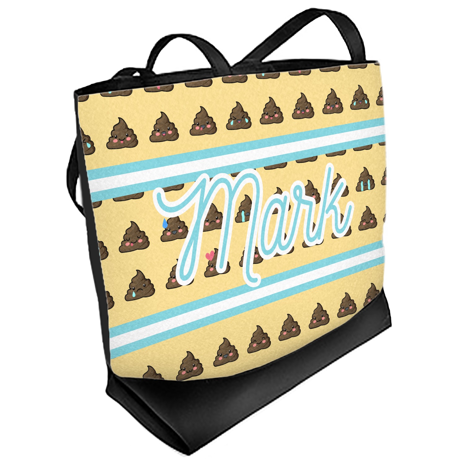 Poop Emoji Beach Tote Bag Regular Front (Personalized) YouCustomizeIt