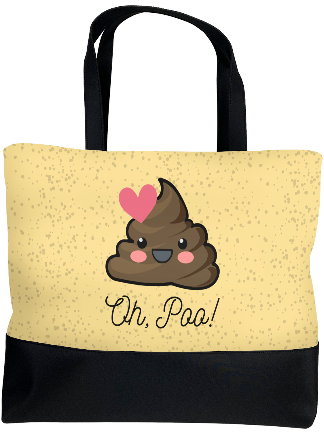 Poop Emoji Beach Tote Bag Large w/ Name or Text YouCustomizeIt