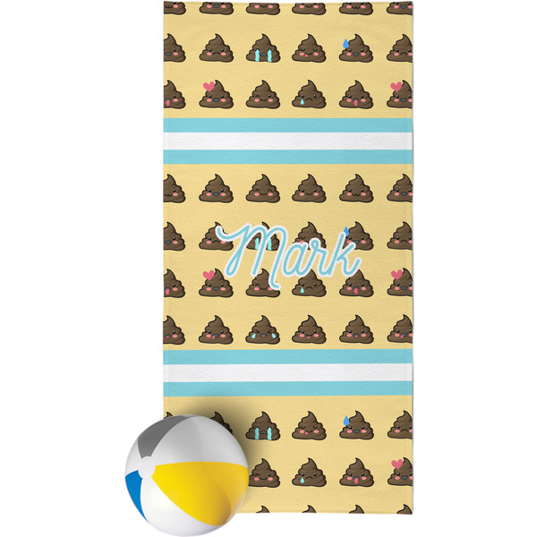 Custom Poop Emoji Beach Towel (Personalized)