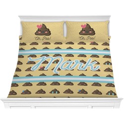 Poop Emoji Comforter Set - King (Personalized)
