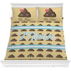 Poop Emoji Comforter Set - Full / Queen (Personalized)