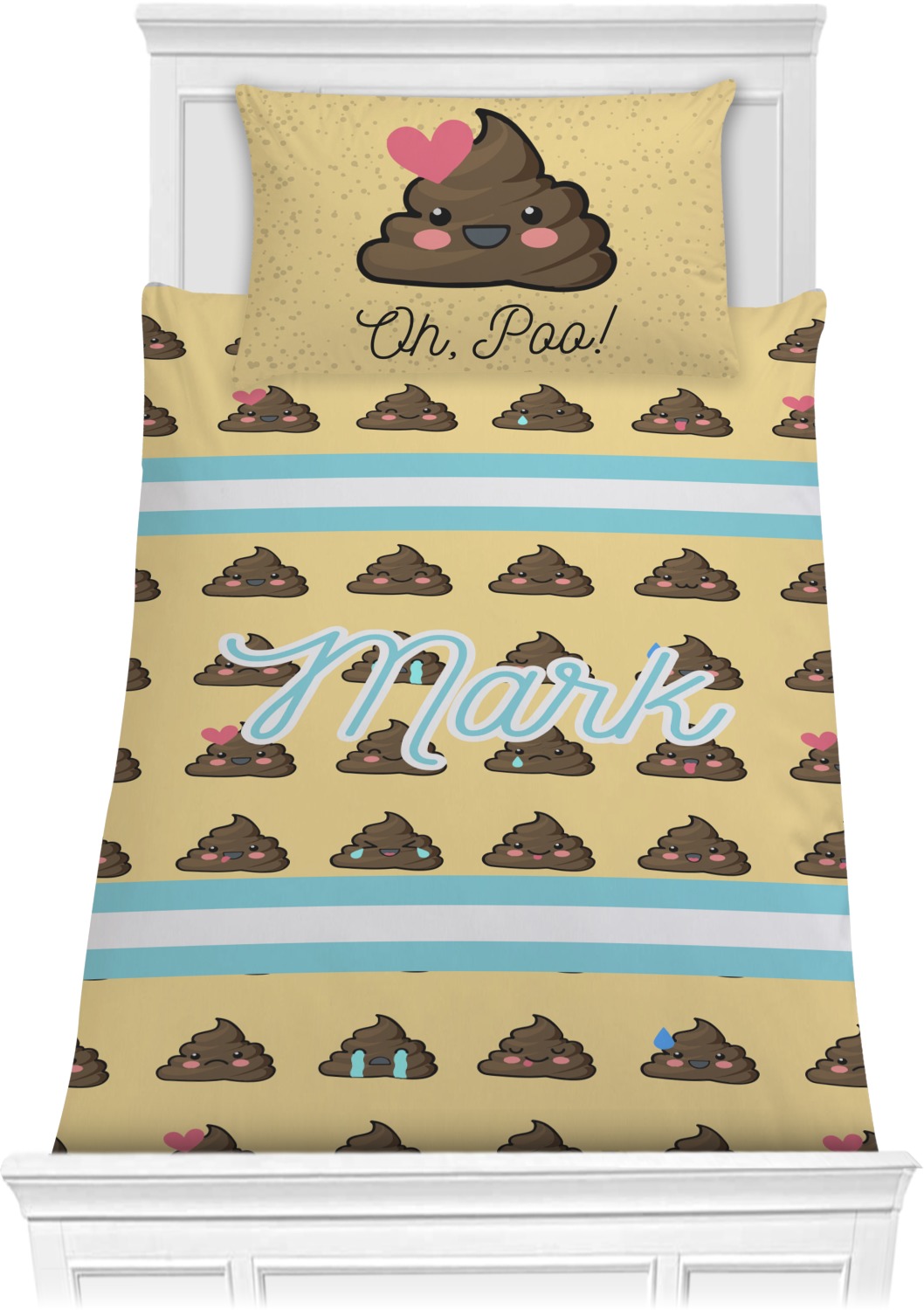 Poop Emoji Comforter Set Twin (Personalized) YouCustomizeIt