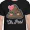 Poop Emoji Black Crew T-Shirt on Model - CloseUp