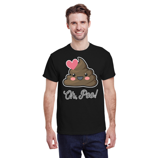 Custom Poop Emoji T-Shirt - Black - 2XL (Personalized)