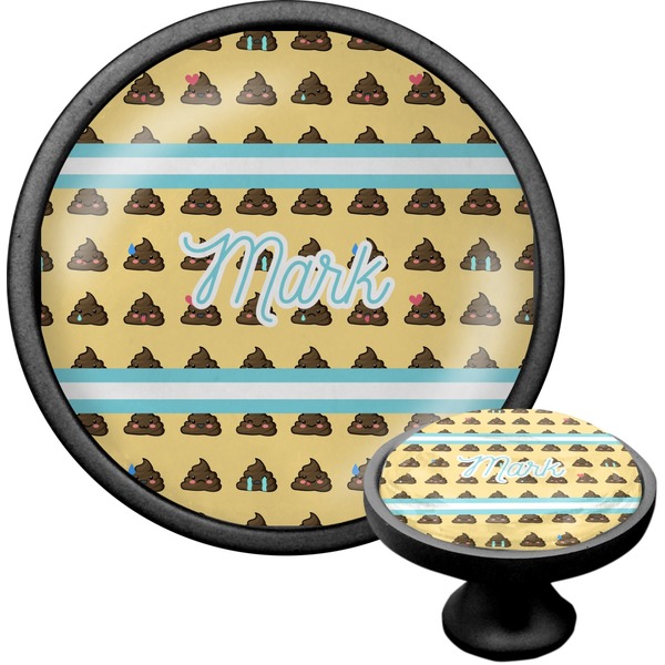 Custom Poop Emoji Cabinet Knob (Black) (Personalized)
