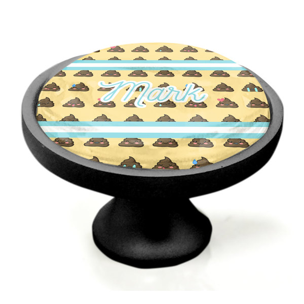 Poop Emoji Black Custom Cabinet Knob (Side)