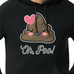 Poop Emoji Hoodie - Black - XL (Personalized)