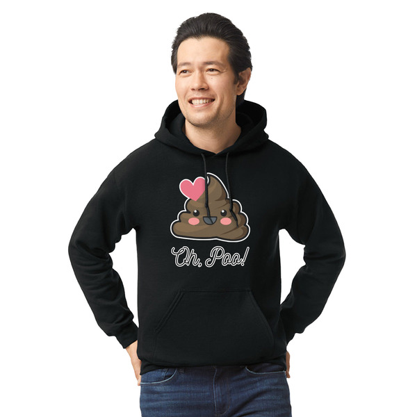 Custom Poop Emoji Hoodie - Black - Medium (Personalized)
