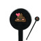Poop Emoji Black Plastic 7" Stir Stick - Round - Closeup