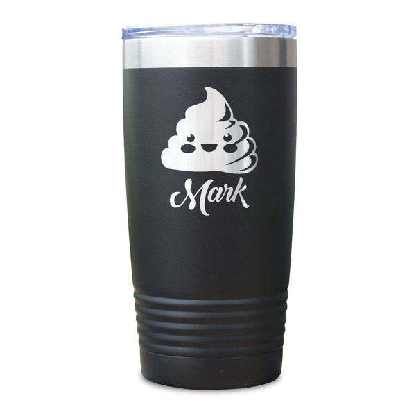Poop Emoji Black Polar Camel Tumbler - 20oz - Single Sided - Approval