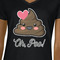 Poop Emoji Black V-Neck T-Shirt on Model - CloseUp