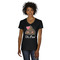 Poop Emoji Black V-Neck T-Shirt on Model - Front