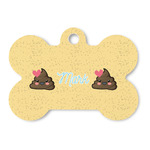 Poop Emoji Bone Shaped Dog ID Tag (Personalized)