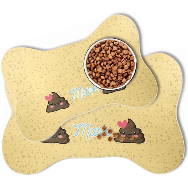 Poop Emoji Bone Shaped Dog Mats - MAIN