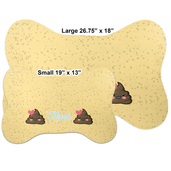 Poop Emoji Bone Shaped Mat Comparison