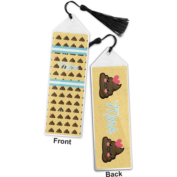 Poop Emoji Bookmark with tassel - Front and Back