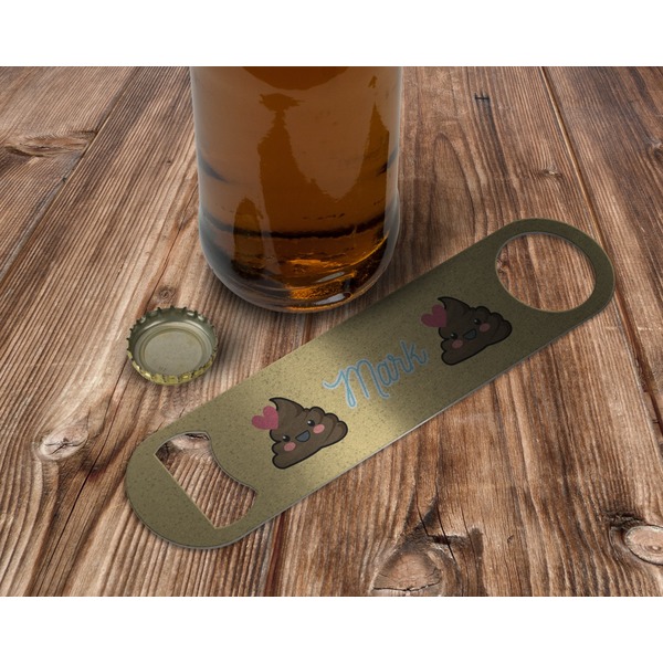Poop Emoji Bottle Opener - In Use